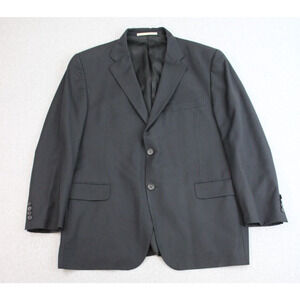 Burberry Blazer Mens Size 44S Black Wool Single Breasted Notched Lapel Jacket